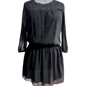 Sam Edelman Women's Embroidered Blouson Dress Black Size small